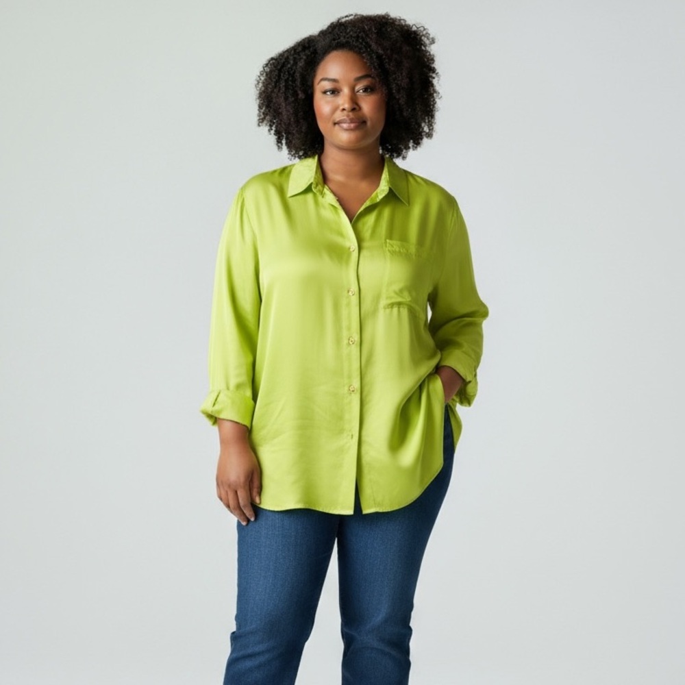 Diane Von Furstenberg Vintage 100% Silk Top size 2X‎